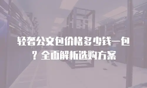 轻奢公文包价格多少钱一包？全面解析选购方案