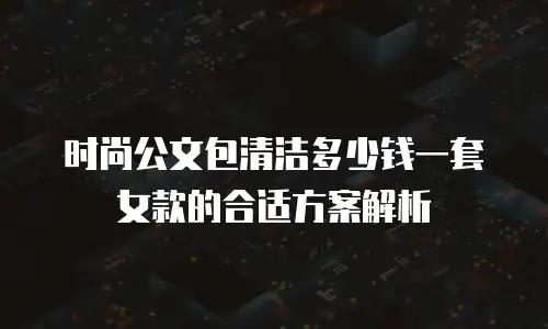 时尚公文包清洁多少钱一套女款的合适方案解析