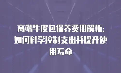 高端牛皮包保养费用解析：如何科学控制支出并提升使用寿命