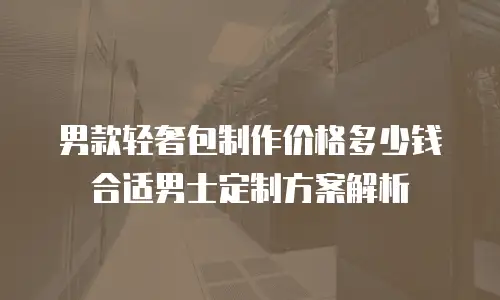 男款轻奢包制作价格多少钱合适男士定制方案解析