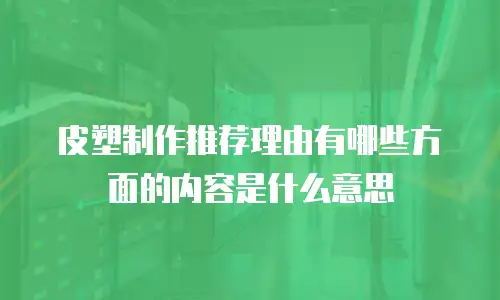 皮塑制作推荐理由有哪些方面的内容是什么意思