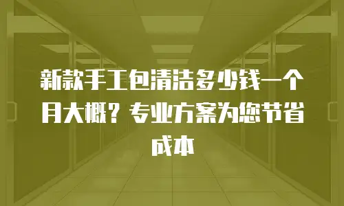 新款手工包清洁多少钱一个月大概？专业方案为您节省成本