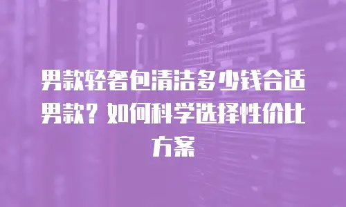 男款轻奢包清洁多少钱合适男款？如何科学选择性价比方案