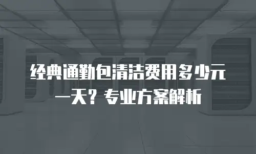 经典通勤包清洁费用多少元一天？专业方案解析