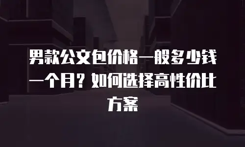 男款公文包价格一般多少钱一个月？如何选择高性价比方案