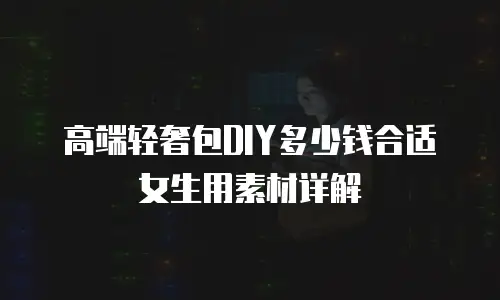 高端轻奢包DIY多少钱合适女生用素材详解