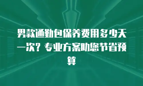 男款通勤包保养费用多少天一次？专业方案助您节省预算