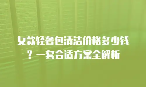 女款轻奢包清洁价格多少钱？一套合适方案全解析