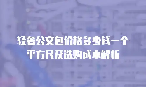 轻奢公文包价格多少钱一个平方尺及选购成本解析