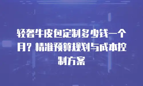 轻奢牛皮包定制多少钱一个月？精准预算规划与成本控制方案