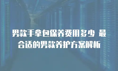 男款手拿包保养费用多少 最合适的男款养护方案解析