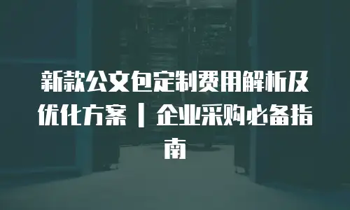 新款公文包定制费用解析及优化方案 | 企业采购必备指南