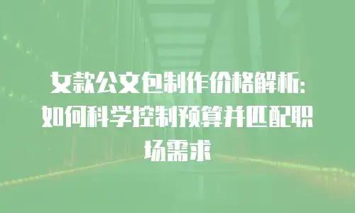 女款公文包制作价格解析：如何科学控制预算并匹配职场需求