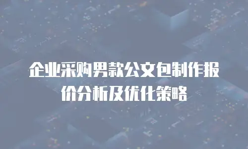 企业采购男款公文包制作报价分析及优化策略