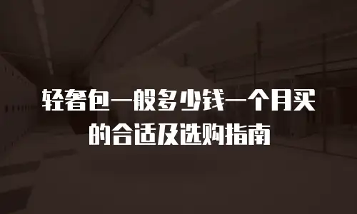 轻奢包一般多少钱一个月买的合适及选购指南