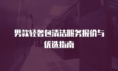 男款轻奢包清洁服务报价与优选指南