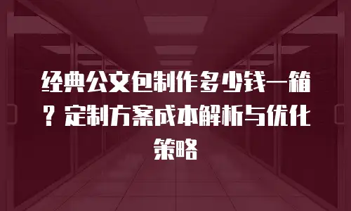 经典公文包制作多少钱一箱？定制方案成本解析与优化策略