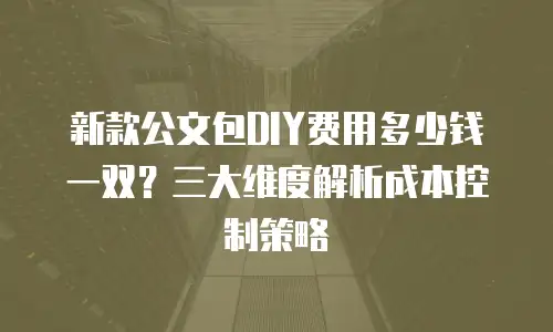 新款公文包DIY费用多少钱一双？三大维度解析成本控制策略