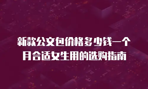 新款公文包价格多少钱一个月合适女生用的选购指南