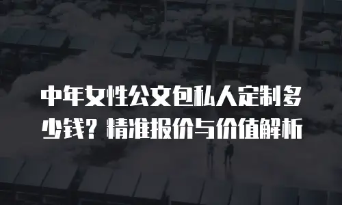 中年女性公文包私人定制多少钱？精准报价与价值解析