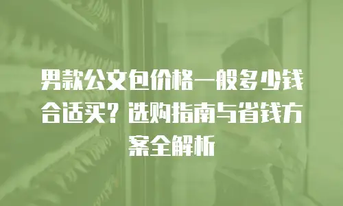 男款公文包价格一般多少钱合适买？选购指南与省钱方案全解析