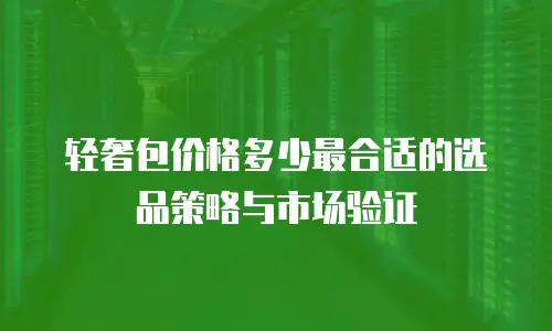 轻奢包价格多少最合适的选品策略与市场验证