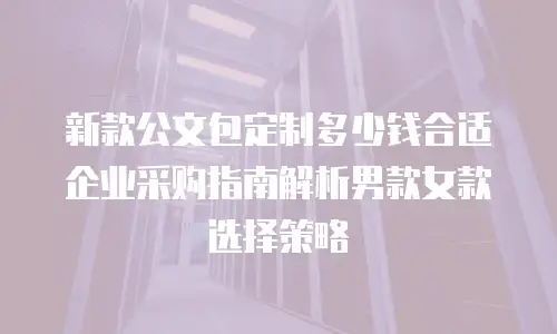 新款公文包定制多少钱合适 企业采购指南解析男款女款选择策略