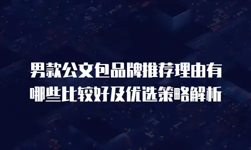 男款公文包品牌推荐理由有哪些比较好及优选策略解析