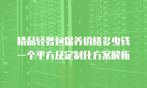 精品轻奢包保养价格多少钱一个平方及定制化方案解析