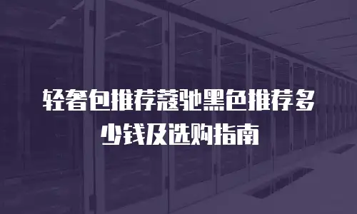 轻奢包推荐蔻驰黑色推荐多少钱及选购指南