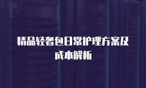 精品轻奢包日常护理方案及成本解析