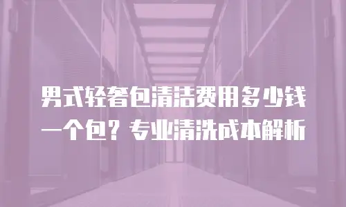 男式轻奢包清洁费用多少钱一个包？专业清洗成本解析