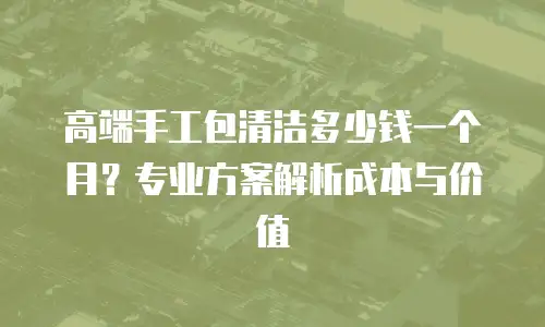高端手工包清洁多少钱一个月？专业方案解析成本与价值
