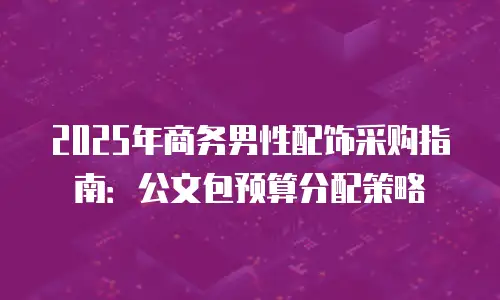 2025年商务男性配饰采购指南：公文包预算分配策略
