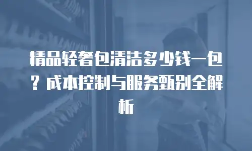 精品轻奢包清洁多少钱一包？成本控制与服务甄别全解析
