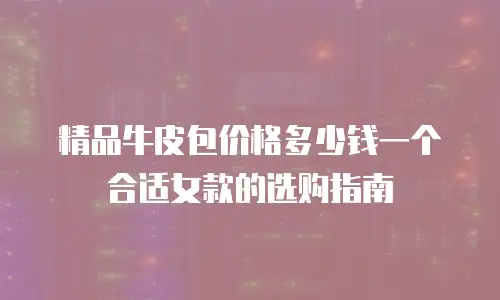 精品牛皮包价格多少钱一个合适女款的选购指南