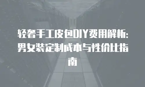 轻奢手工皮包DIY费用解析：男女装定制成本与性价比指南