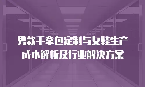 男款手拿包定制与女鞋生产成本解析及行业解决方案
