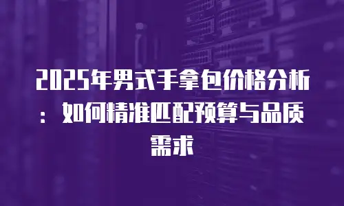 2025年男式手拿包价格分析：如何精准匹配预算与品质需求