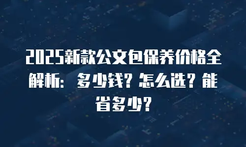 2025新款公文包保养价格全解析：多少钱？怎么选？能省多少？
