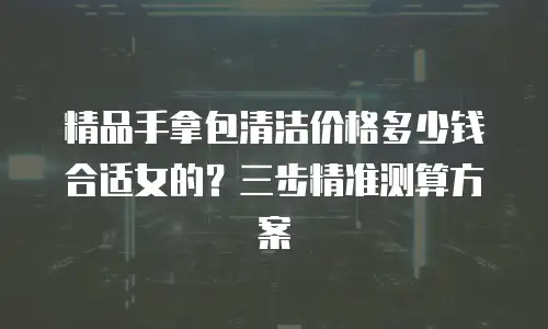 精品手拿包清洁价格多少钱合适女的？三步精准测算方案