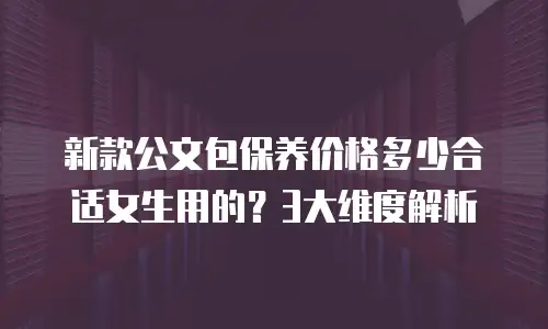 新款公文包保养价格多少合适女生用的？3大维度解析