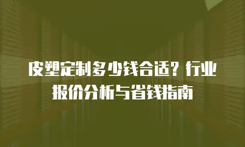 皮塑定制多少钱合适？行业报价分析与省钱指南
