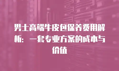 男士高端牛皮包保养费用解析：一套专业方案的成本与价值