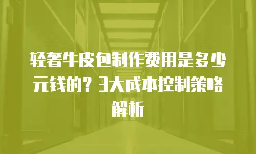轻奢牛皮包制作费用是多少元钱的？3大成本控制策略解析