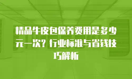 精品牛皮包保养费用是多少元一次？行业标准与省钱技巧解析