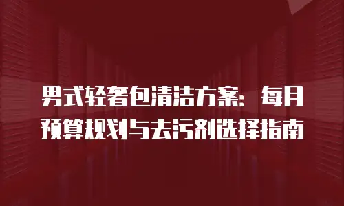 男式轻奢包清洁方案：每月预算规划与去污剂选择指南