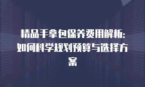精品手拿包保养费用解析：如何科学规划预算与选择方案