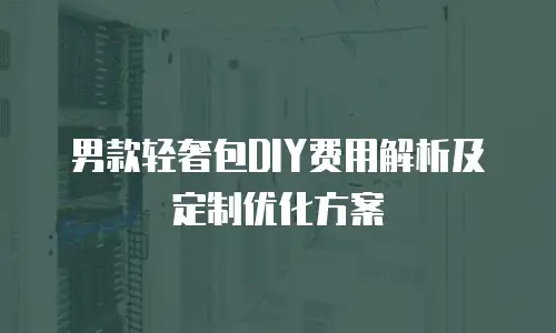 男款轻奢包DIY费用解析及定制优化方案