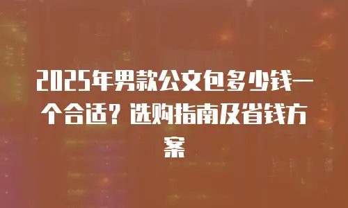 2025年男款公文包多少钱一个合适？选购指南及省钱方案